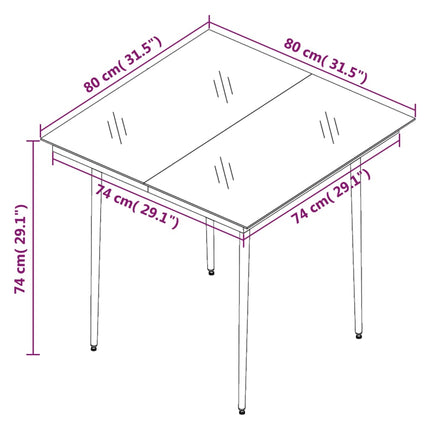 5 Piece Patio Dining Set Brown