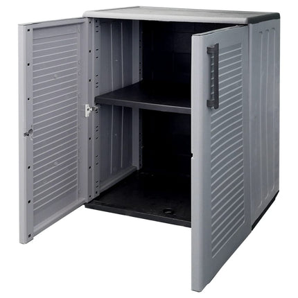 Garden Storage Cabinet Gray and Black 26.8"x14.6"x33.1" PP