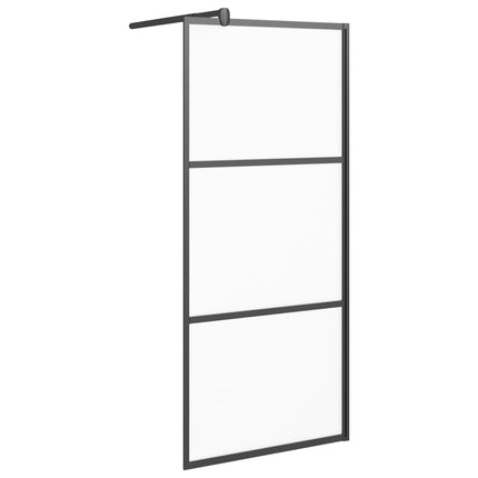 Walk-in Shower Wall 31.5"x76.8" Frosted ESG Glass Black