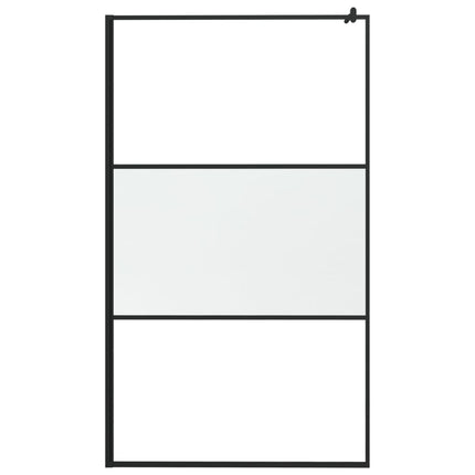 Walk-in Shower Wall 45.3"x76.8" Frosted ESG Glass Black
