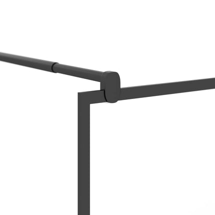 Walk-in Shower Wall 45.3"x76.8" Frosted ESG Glass Black