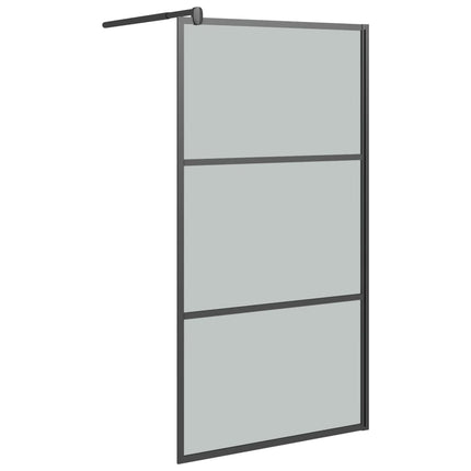 Walk-in Shower Wall 39.4"x76.8" Dark ESG Glass Black