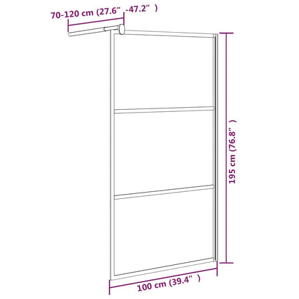 Walk-in Shower Wall 39.4"x76.8" Dark ESG Glass Black