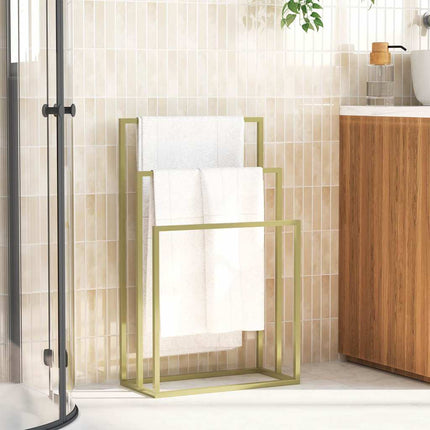 Freestanding Towel Rack Gold 18.9"x9.4"x31.1" Iron