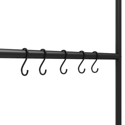 Towel Rack Ladder with 5 Tiers Black 22.8x68.9" Iron