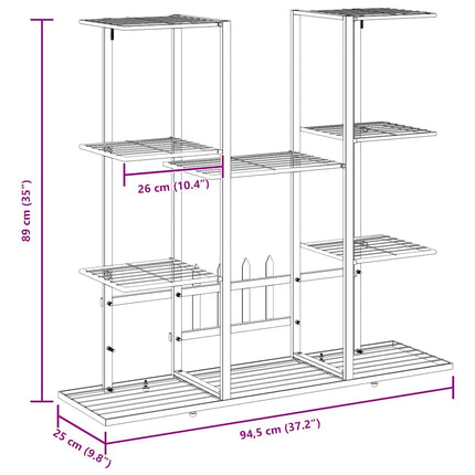 Flower Stand 37.2"x9.8"x35" White Iron