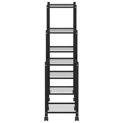 Flower Stand with Wheels 32.7"x9.8"x32.9" Black Iron