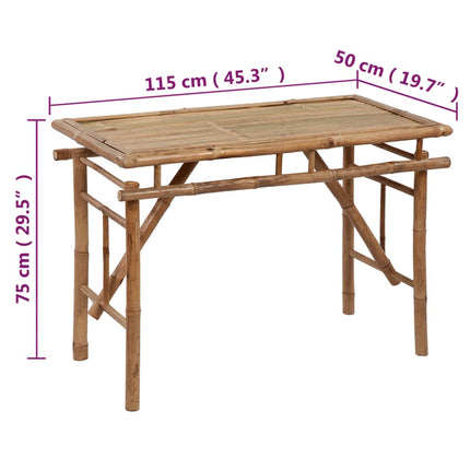 Folding Patio Table 45.3"x19.7"x29.5" Bamboo