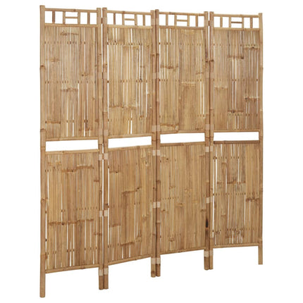 4-Panel Room Divider Bamboo 63"x70.9
