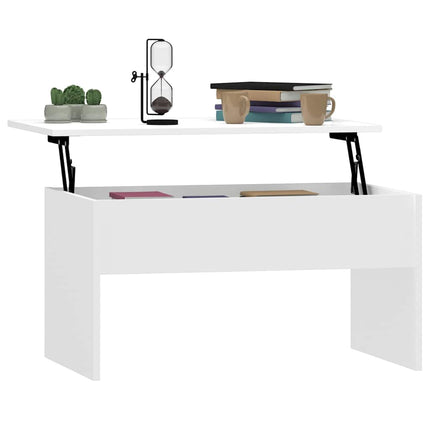 Coffee Table High Gloss White 31.5"x19.9"x16.3" Engineered Wood