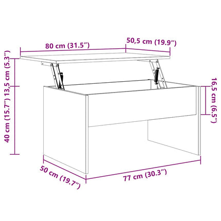 Coffee Table High Gloss White 31.5"x19.9"x16.3" Engineered Wood