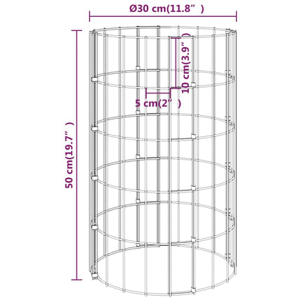 Circular Gabion Raised Beds 3 pcs Galvanized Steel Ø11.8"x19.7