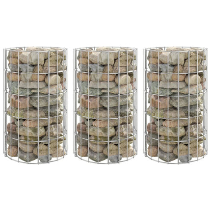 Circular Gabion Raised Beds 3 pcs Galvanized Steel Ø11.8"x19.7