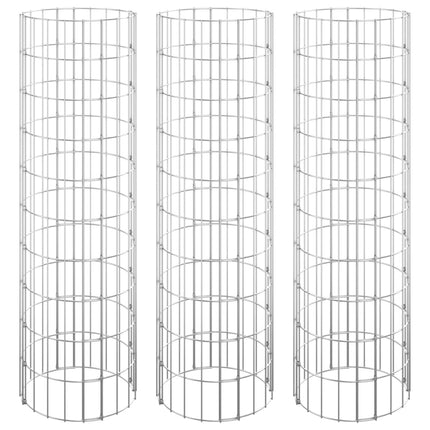 Circular Gabion Raised Beds 3 pcs Galvanized Steel Ø11.8"x39.4