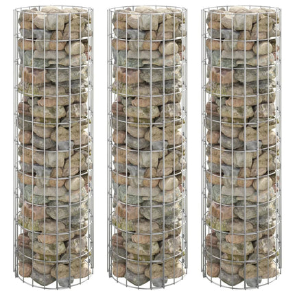 Circular Gabion Raised Beds 3 pcs Galvanized Steel Ø11.8"x39.4