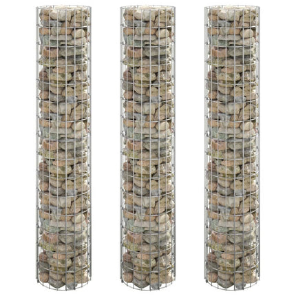 Circular Gabion Raised Beds 3 pcs Galvanized Steel Ø11.8"x59.1