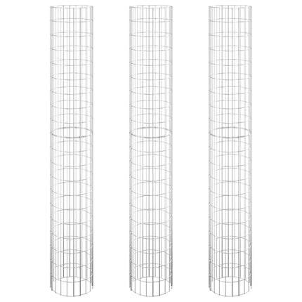 Circular Gabion Raised Beds 3 pcs Galvanized Steel Ø11.8"x78.7