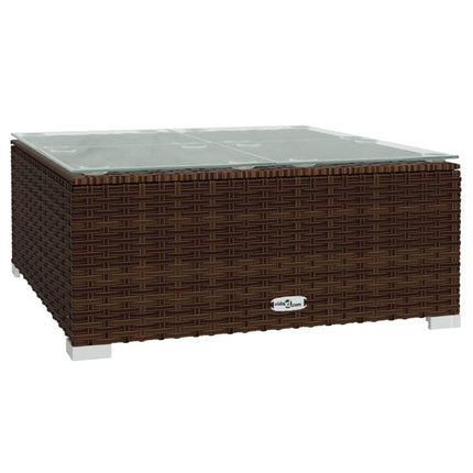 8 Piece Patio Lounge Set with Cushions Brown Poly Rattan