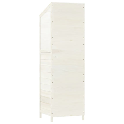 Garden Shed White 21.7"x20.5"x68.7" Solid Wood Fir