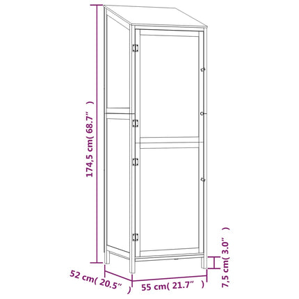 Garden Shed Anthracite 21.7"x20.5"x68.7" Solid Wood Fir