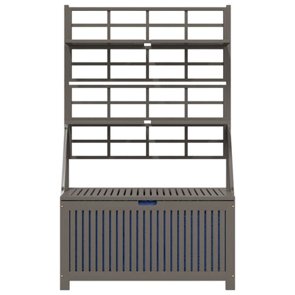Storage Box with Trellis Gray 39"x19.7"x63" Solid Wood Acacia