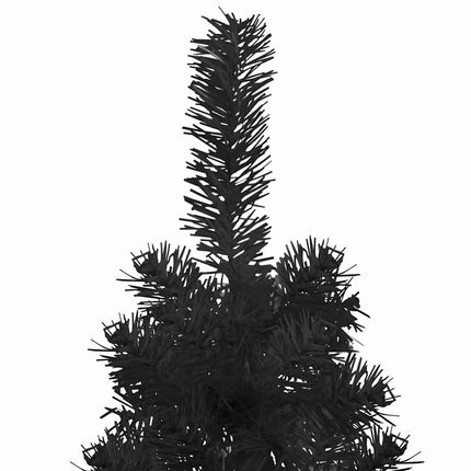 Slim Artificial Half Christmas Tree with Stand Black 6 ft