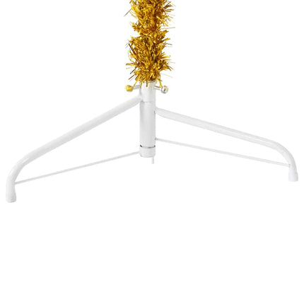 Slim Artificial Half Christmas Tree with Stand Gold 6 ft