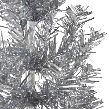 Slim Artificial Half Christmas Tree with Stand Silver 7 ft