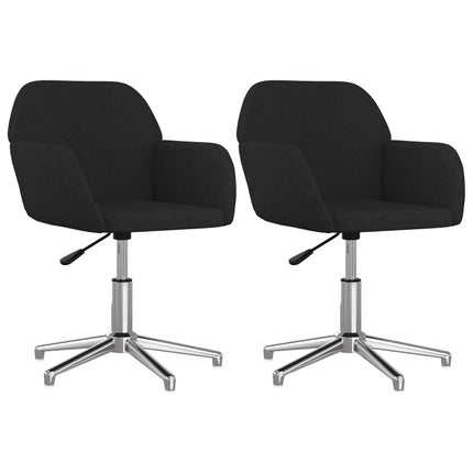 Swivel Dining Chairs 2 pcs Black Fabric