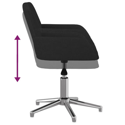 Swivel Dining Chairs 2 pcs Black Fabric