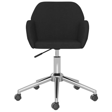Swivel Dining Chairs 2 pcs Black Fabric