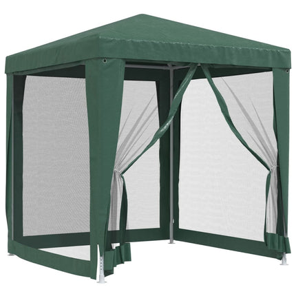 Party Tent with 4 Mesh Sidewalls Green 6.6'x6.6'HDPE