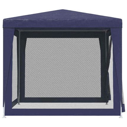 Party Tent with 4 Mesh Sidewalls Blue 8.2'x8.2'HDPE