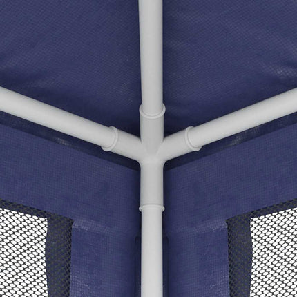 Party Tent with 4 Mesh Sidewalls Blue 8.2'x8.2'HDPE
