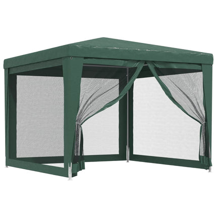 Party Tent with 4 Mesh Sidewalls Green 9.8'x9.8'HDPE