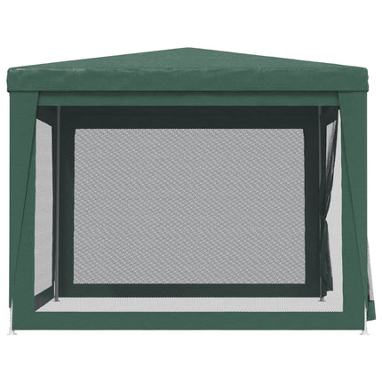 Party Tent with 4 Mesh Sidewalls Green 9.8'x9.8'HDPE