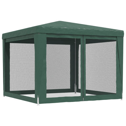 Party Tent with 4 Mesh Sidewalls Green 9.8'x9.8'HDPE