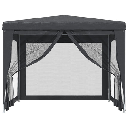 Party Tent with 4 Mesh Sidewalls Anthracite 9.8'x9.8'HDPE