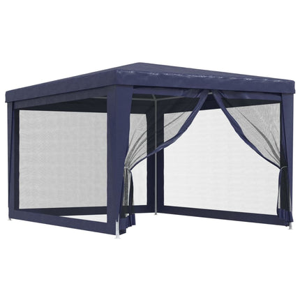 Party Tent with 4 Mesh Sidewalls Blue 9.8'x13.1'HDPE