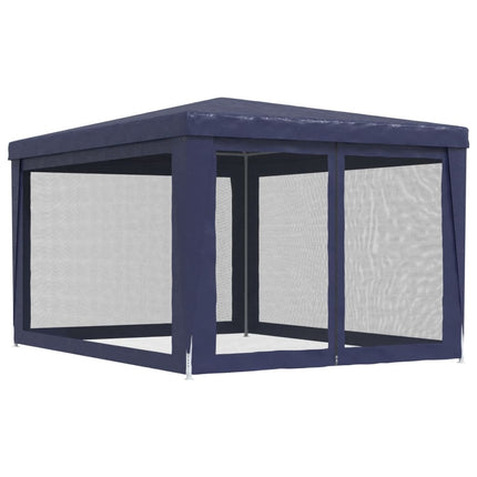 Party Tent with 4 Mesh Sidewalls Blue 9.8'x13.1'HDPE