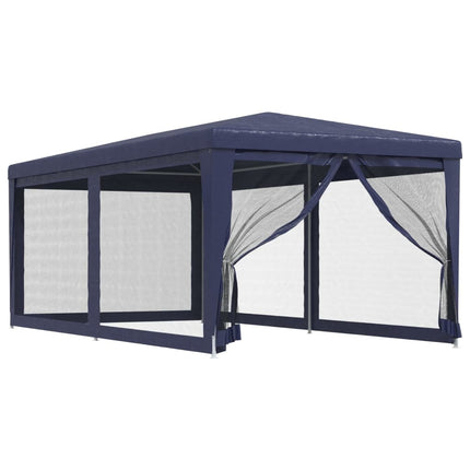 Party Tent with 6 Mesh Sidewalls Blue 9.8'x19.7'HDPE