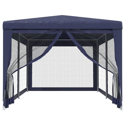Party Tent with 6 Mesh Sidewalls Blue 9.8'x19.7'HDPE