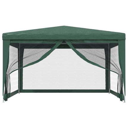 Party Tent with 4 Mesh Sidewalls Green 13.1'x13.1'HDPE