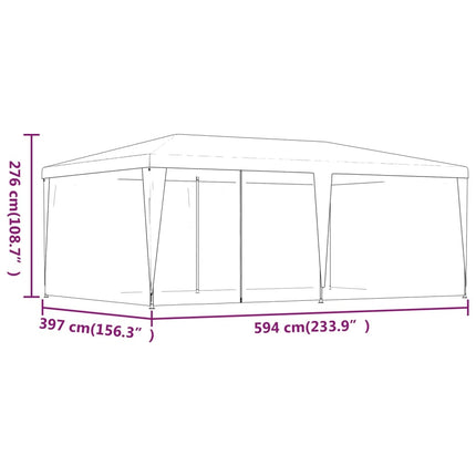 Party Tent with 6 Mesh Sidewalls Blue 19.7'x13.1'HDPE