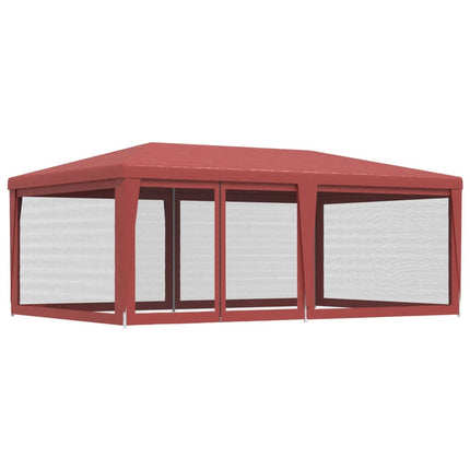 Party Tent with 6 Mesh Sidewalls Red 19.7'x13.1'HDPE