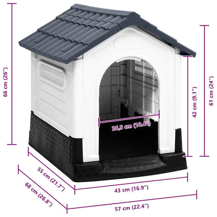Dog House Grey 22.4x26.8x26.0" Polypropylene