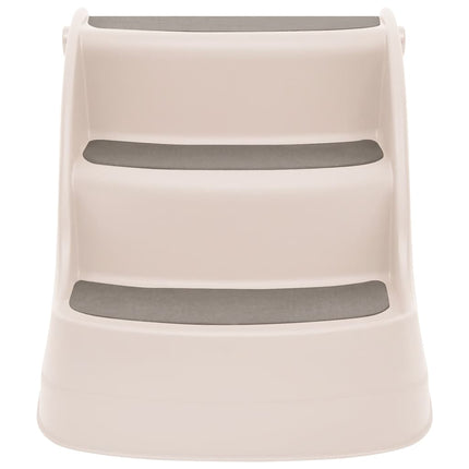 Folding 3-Step Dog Stairs Cream 19.7"x15"x15" Plastic