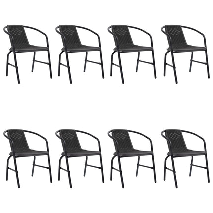 Garden Chairs 8 pcs Plastic Rattan and Steel 242.5 lb