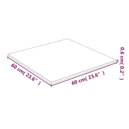 Table Top Transparent 23.6"x23.6" Tempered Glass