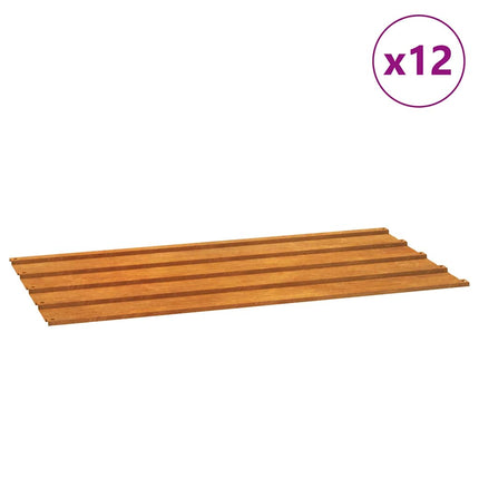 Roof Panels 12 pcs Rusty 31.5"x17.3" Corten Steel